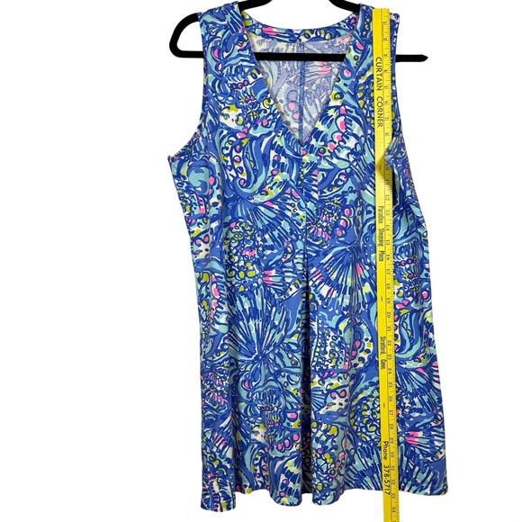 LILLY PULITZER Amina Swing Dress in the "Brilliant Blue Ceviche", Size Large/XL - Picture 5 of 6